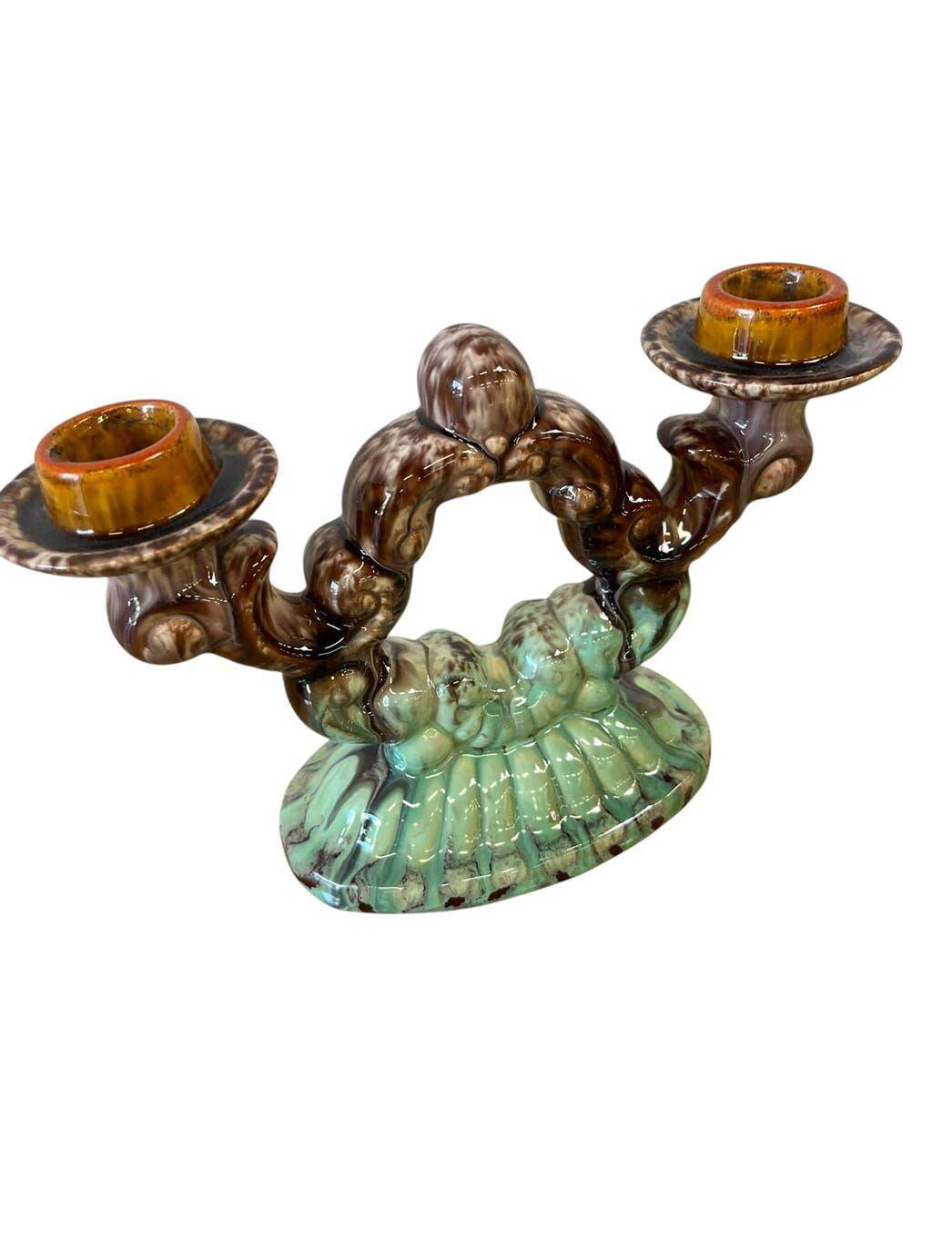 Set of 2 vintage ceramic candlesticks / decoration