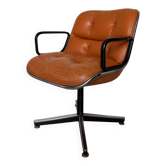 Charles Pollock Knoll Office Chair Patinated Camel Leather