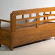 Antique painted pine bank chest – Central Europe, circa 1920