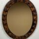 Midcentury brutalist handmade wooden mirror, Belgium 1960s