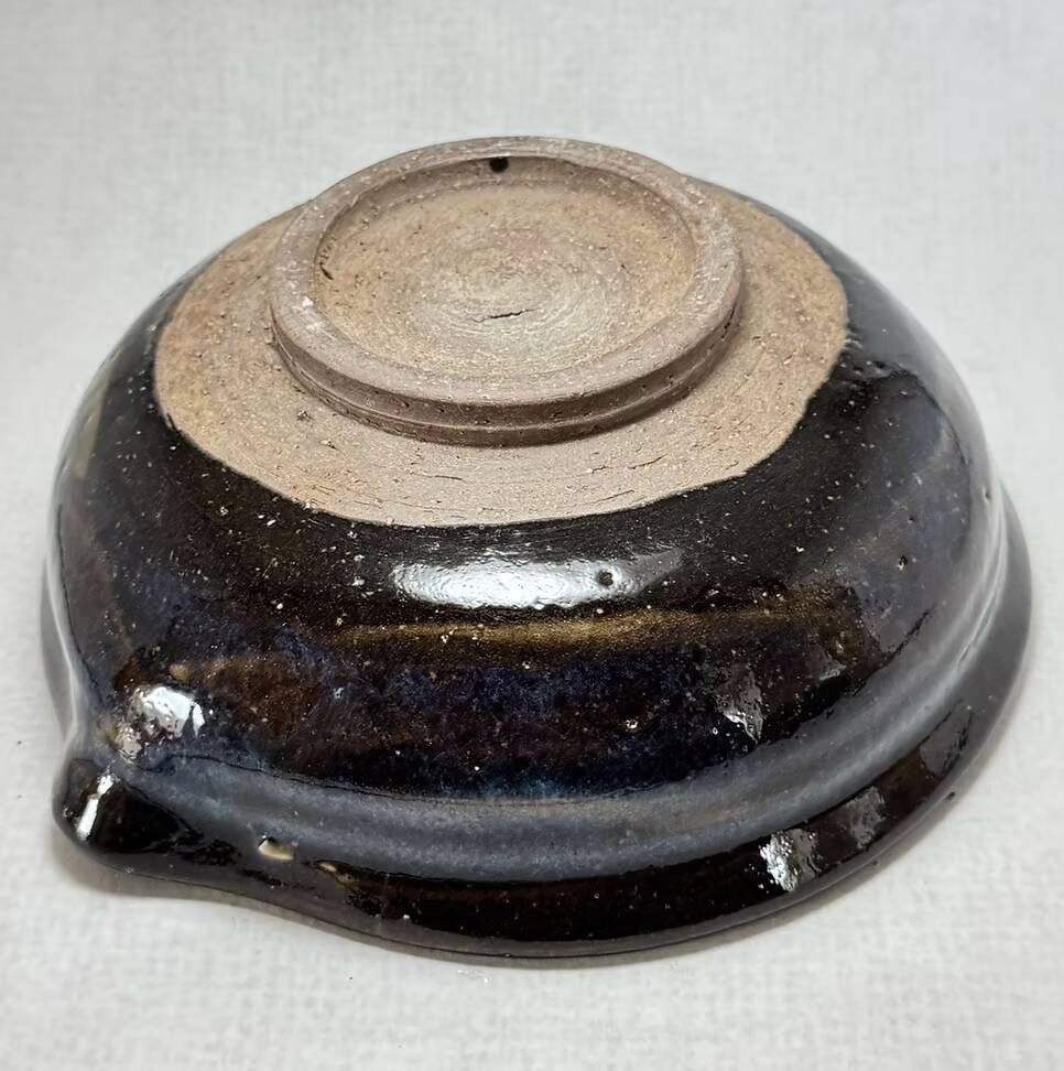 Ao-Hagi Blue Serving Bowl by Seigan Yamane, Contemporary Hagi Ware, Japan