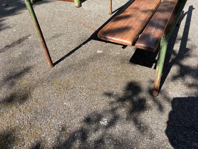 old school desk / 2-seater children's desk / vintage