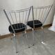 Paire de chaises métal  - simili