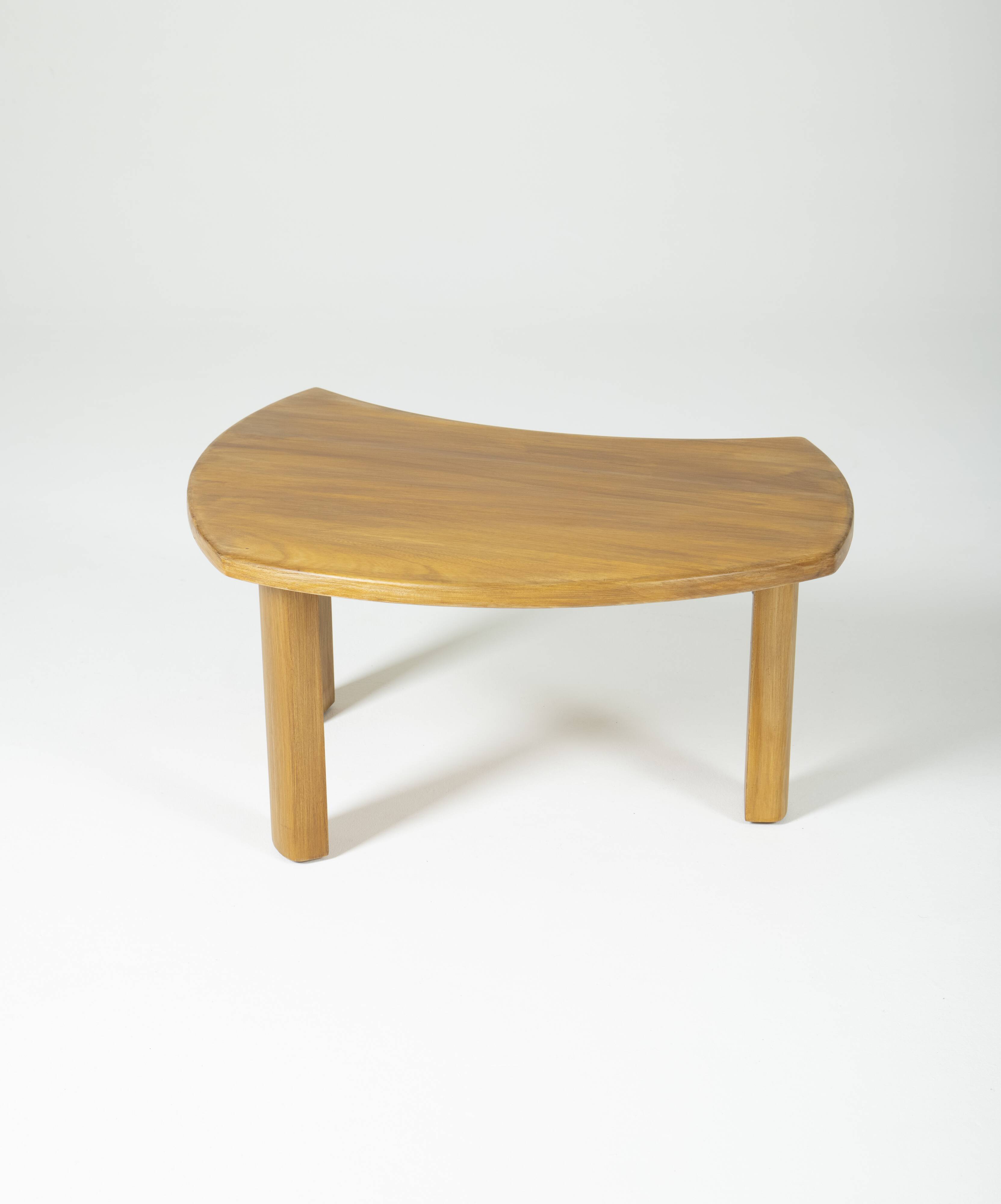 Table basse en orme massif, 1970s