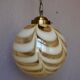 Suspension globe glass from Murano, marbled, brass, 1970s.