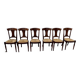 Set of 6 cherry wood chairs with straw seats