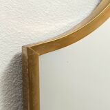 Vintage Brass Shield Shaped Wall Mirror, Italy