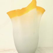 Vase mouchoir pâte de verre années 70