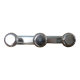Coat rack in chromed metal, 3 hooks 70s