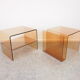 Pair of vintage smoked lucite perspex side tables