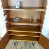Scandinavian teak and metal bookcase