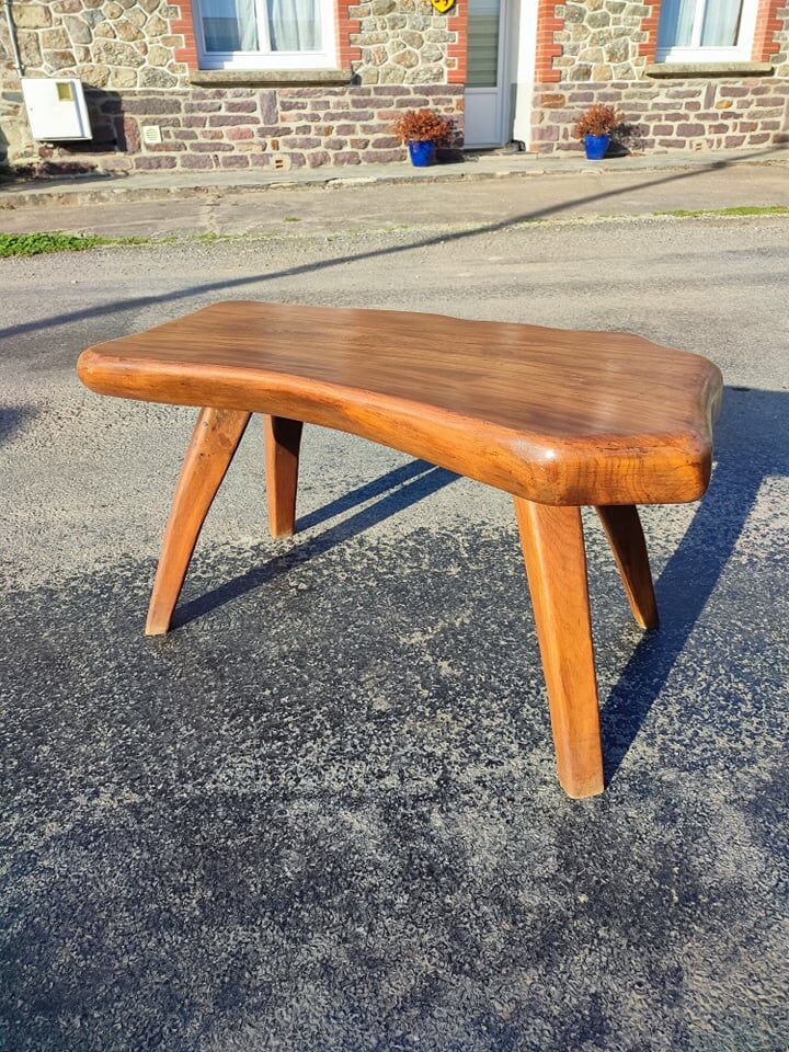 Brutalist solid wood table