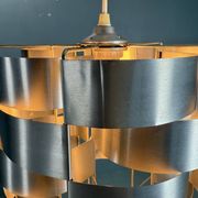Max Sauze aluminum pendant lamp, mid-century modern, France, 1970s