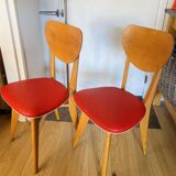 (Lot) 2 Vintage Chairs with Compass Legs 1960/1970