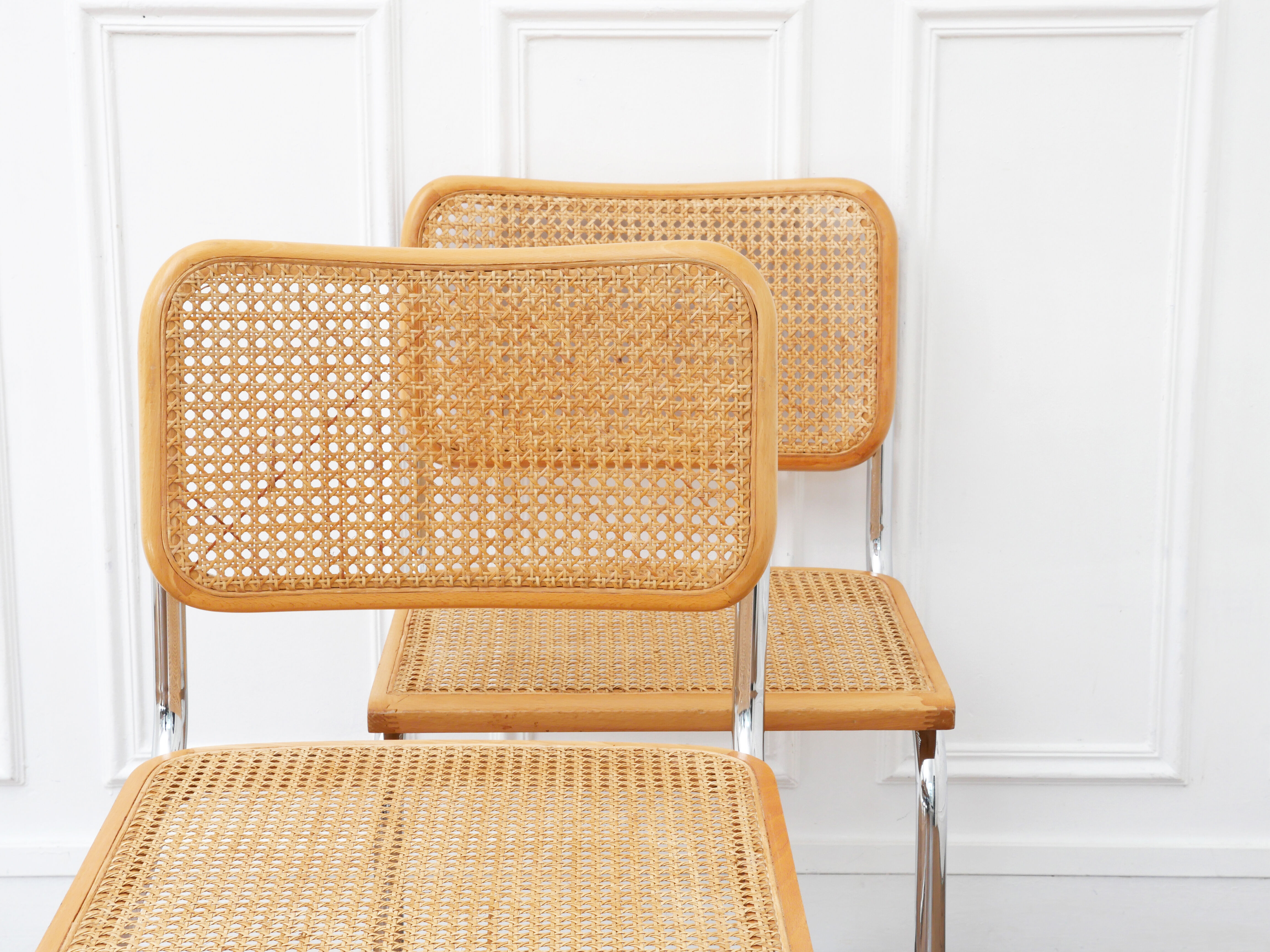 2 chaises Cesca B32 Marcel Breuer - Cannage assises refait