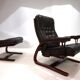 Westnofa Panter Leather Lounge Chair with Ottoman by Arnt Lande, 1970s