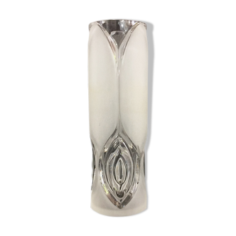 Grand vase en cristal de peill & putzler, Allemagne de l'ouest, vase brutaliste. Année 50
