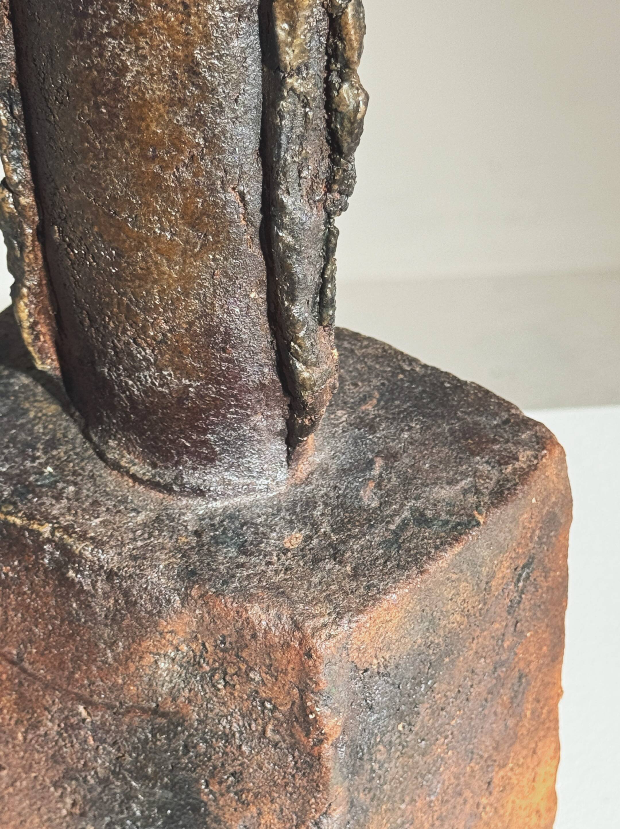 Large "fireplace" sculpture by Gérard Brossard