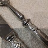 Carving service for 2 pieces, silver-plated metal, Ercuis silversmith, Louis XV style, 29
