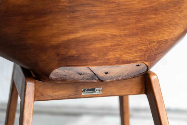 Ensemble de 6 chaises de salle à manger 'Tonneau' par Pierre Guariche