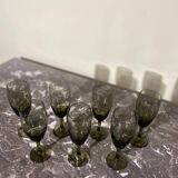 Small smoked glass flutes