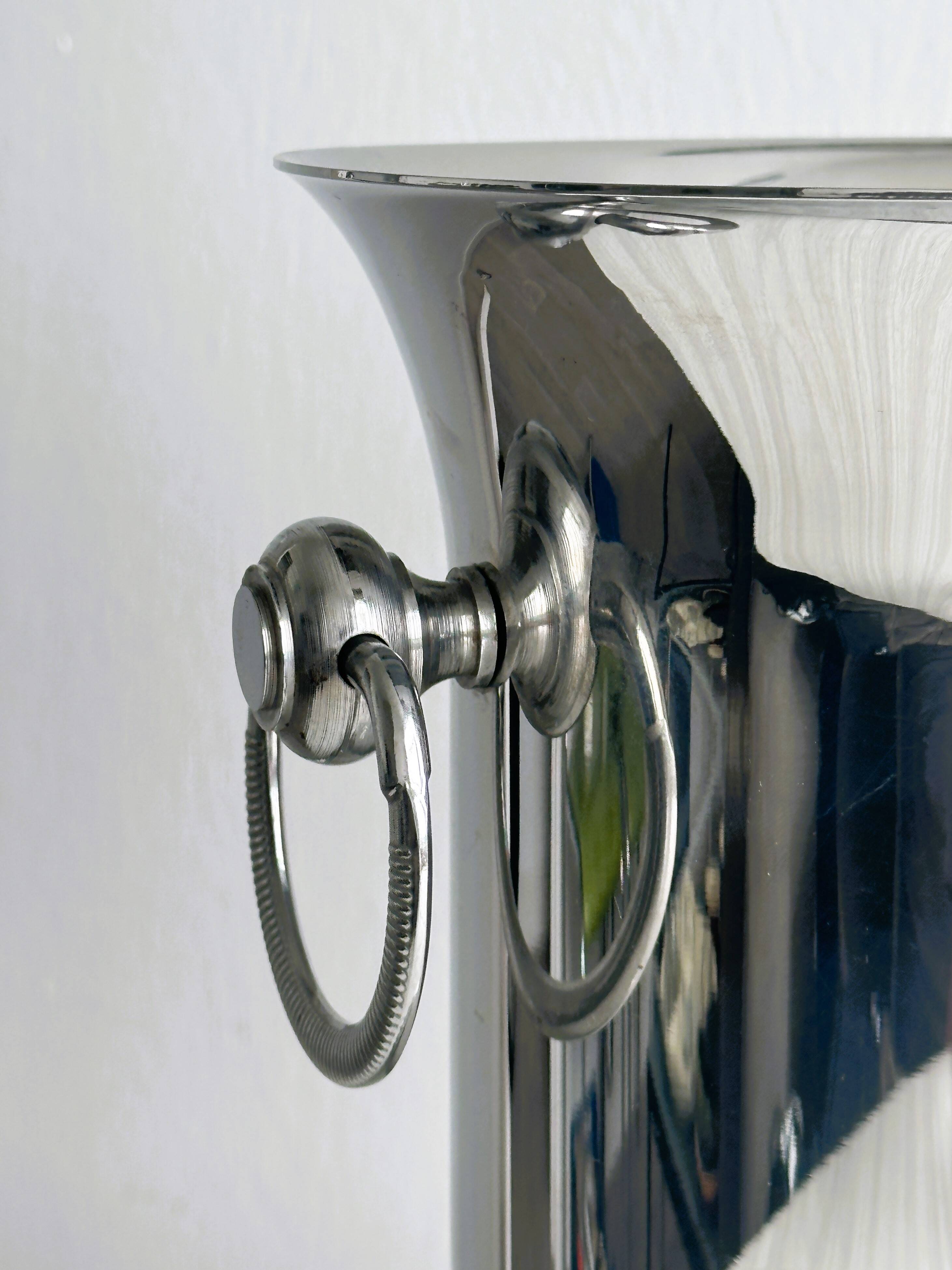 Silver metal champagne bucket