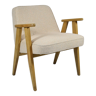 Original armchair 366, designer J.Chierowski, 1960s, beige, oak wood