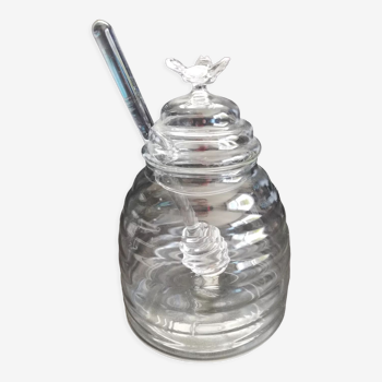 Glass honey pot