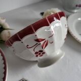 Antique faceted earthenware bowl, Digoin Badonviller