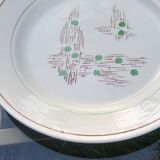 Plat rond de service de la faiencerie de Gien modèle Pigalle ancien.