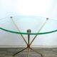 Tripod pedestal gold metal side and glass tray, years 50