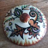 Covered pot workshop Paul Fouillen Quimper signed Maurice Fouillen
