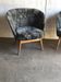 Set of vintage grey fabric armchairs, lacquered structure from the 1960s Arts & Crafts.