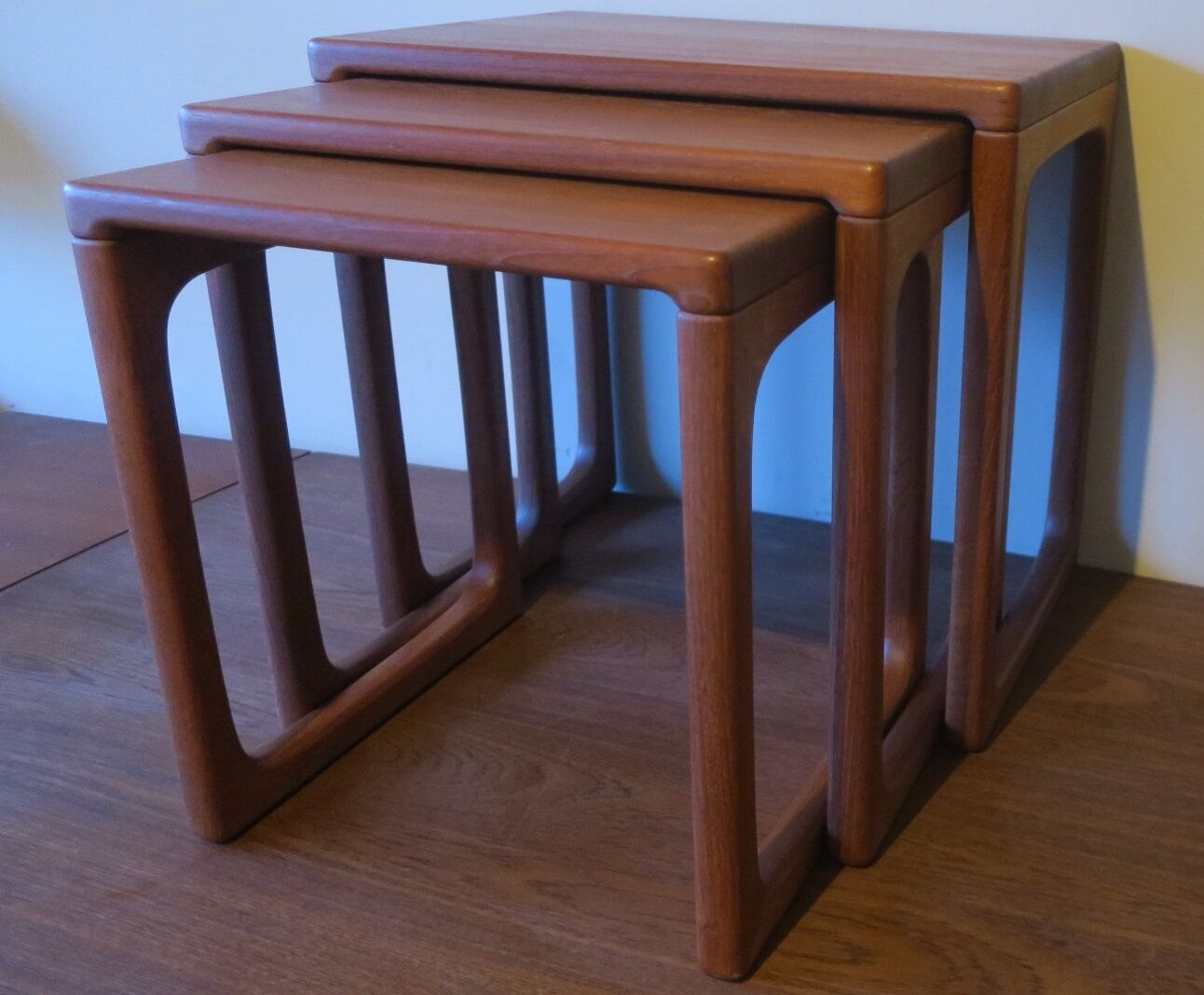 Set of mid century Danish teak nesting tables by GR Gelsted, 1960s
