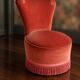 Vintage armchair in old rose velvet