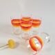 Set of 5 glasses with advertising aperitifs Vabé 1970 vintage