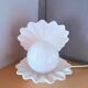 Lampe coquillage en céramique et opaline années 80