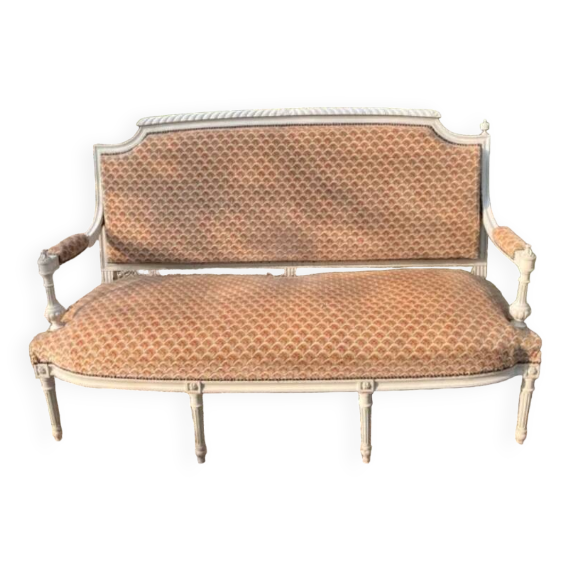 Louis XVI bench, bleached wood, Napoléon III period.