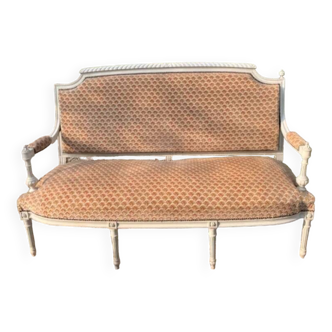 Louis XVI bench in bleached wood, Napoleon III period