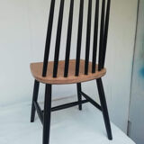 Scandinavian wood and black chair