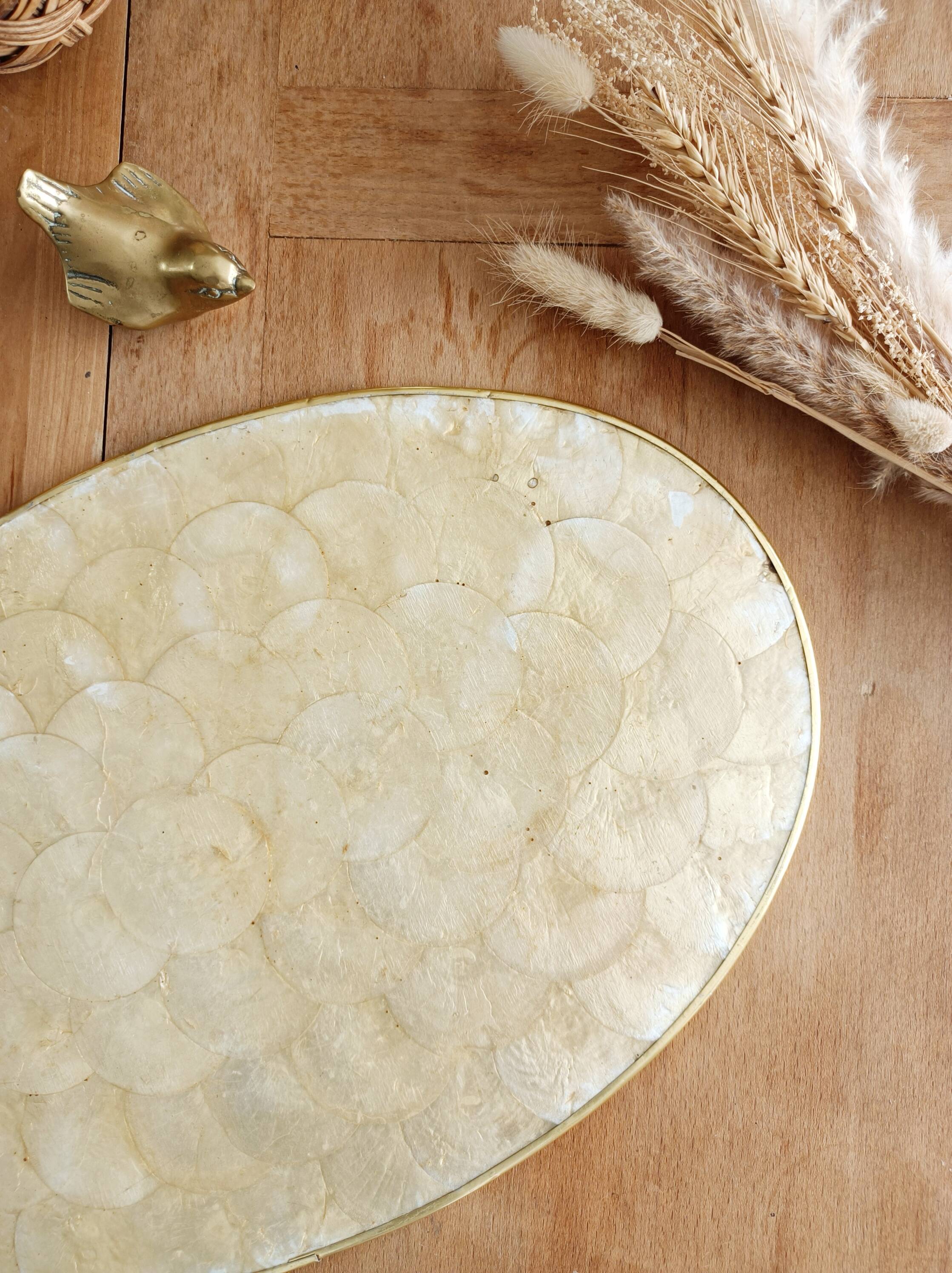 Capiz mother-of-pearl tray, placemat