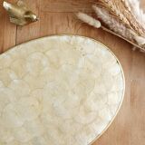 Capiz mother-of-pearl tray, placemat