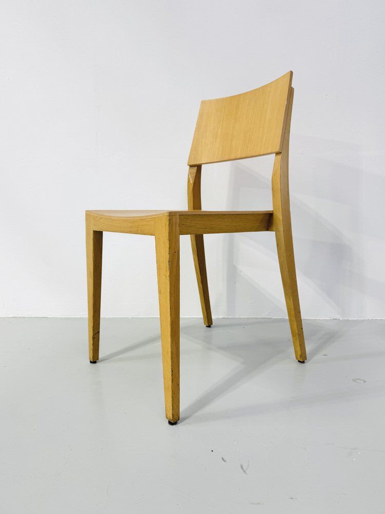 Danish beech dining chairs, 1980s, set of 6
