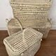 Storage chest trunk in woven doum natural fibers