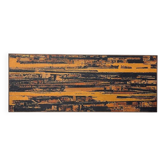 Orange and black abstract painting, oil on panel, Serge Detriaux, 1998
