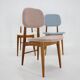 1960s Set of Three Oak Dining Chairs in Boucle, Czechoslovakia