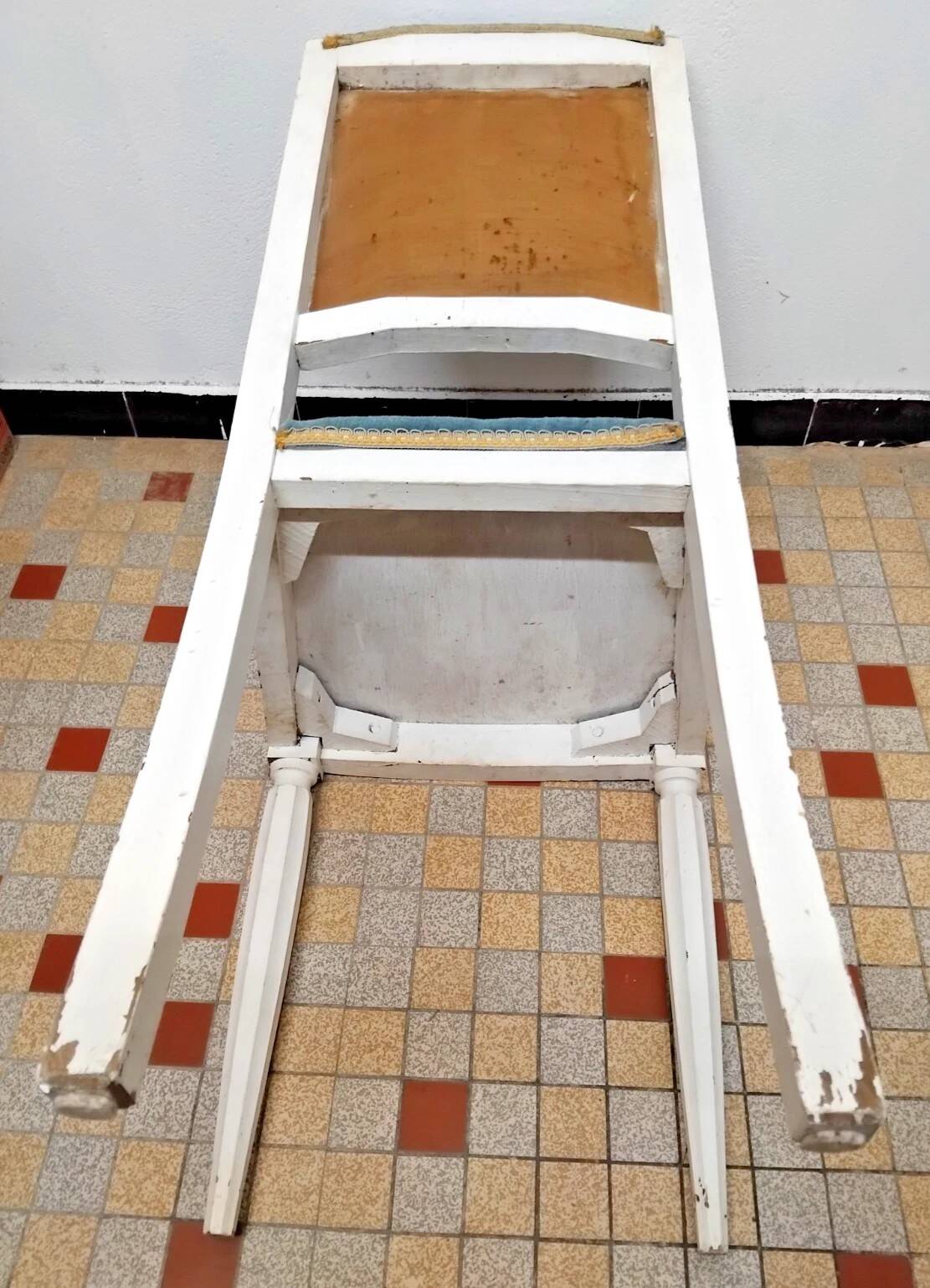Chaise Style Louis XVI En bois Et Velours Bleu