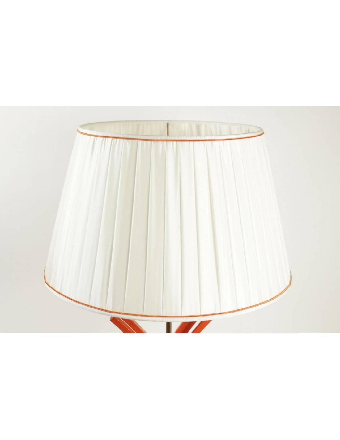 Orange lacquered metal lamp, marble base, 1970.