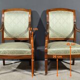 Paire de Fauteuils à Crosses en Acajou, époque Restauration – Début XIXe