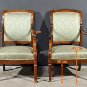 Pair of Crossed Armchairs in Mahogany, Restoration Period – Early 19th Century